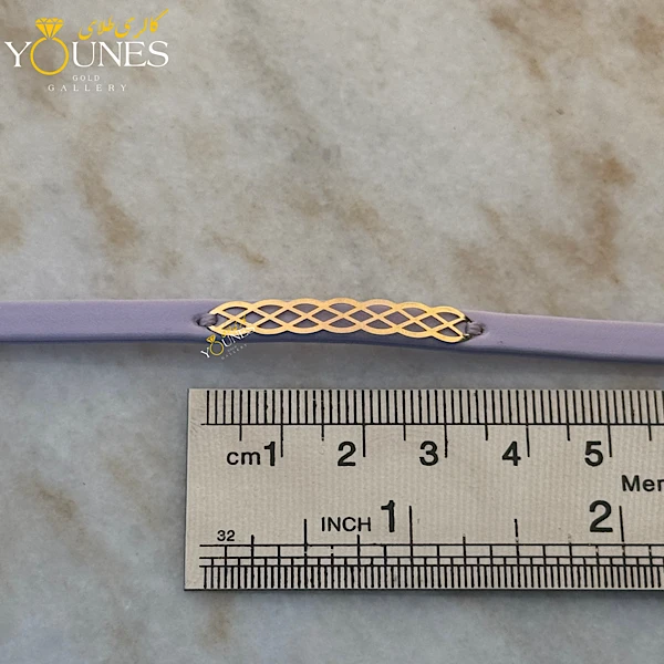 دستبند طلا زنانه چرم بافت